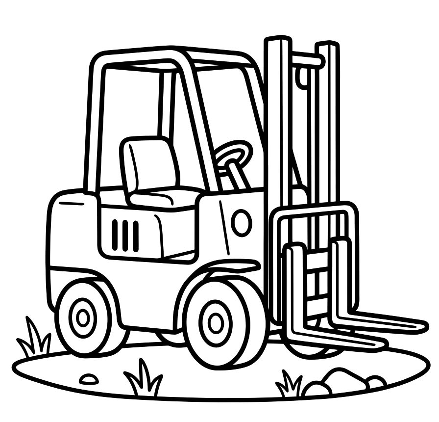 Tekenen Vorkheftruck gratis afdrukbaar