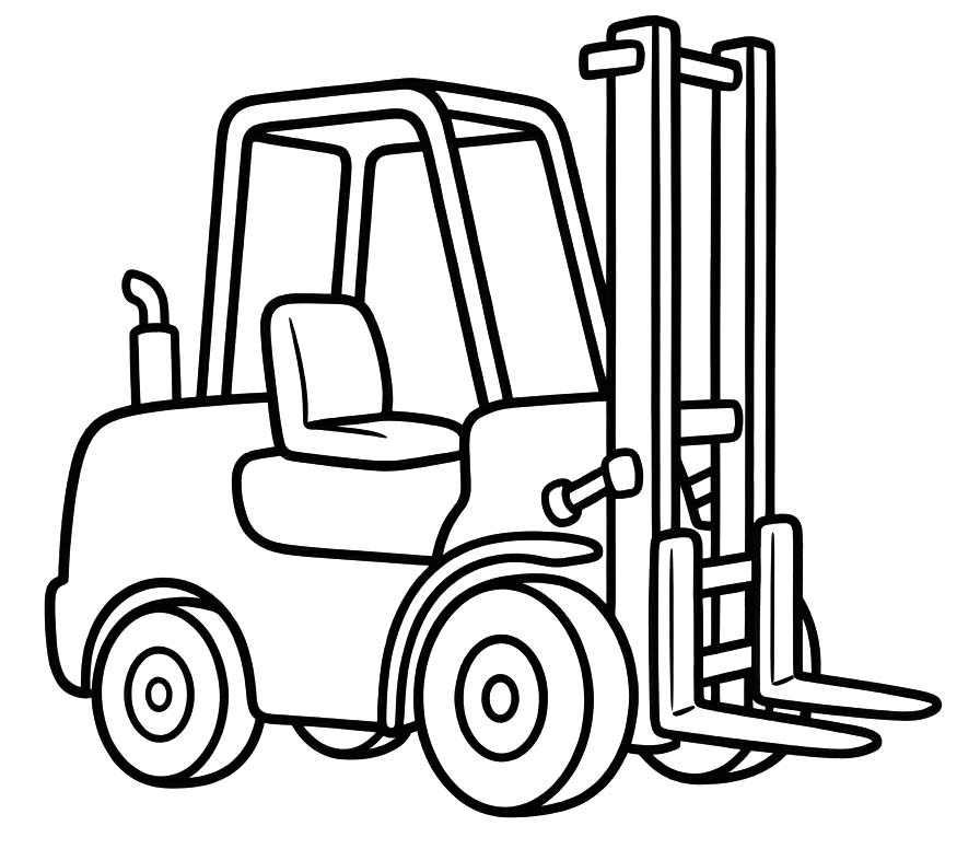 Tekenen Vorkheftruck gratis afdrukbaar simpel