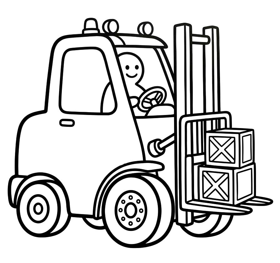 Tekenen Vorkheftruck gratis eenvoudig