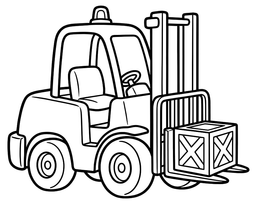 Tekenen Vorkheftruck gratis