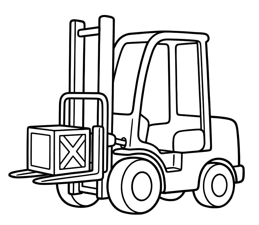 Tekenen Vorkheftruck gratis simpel