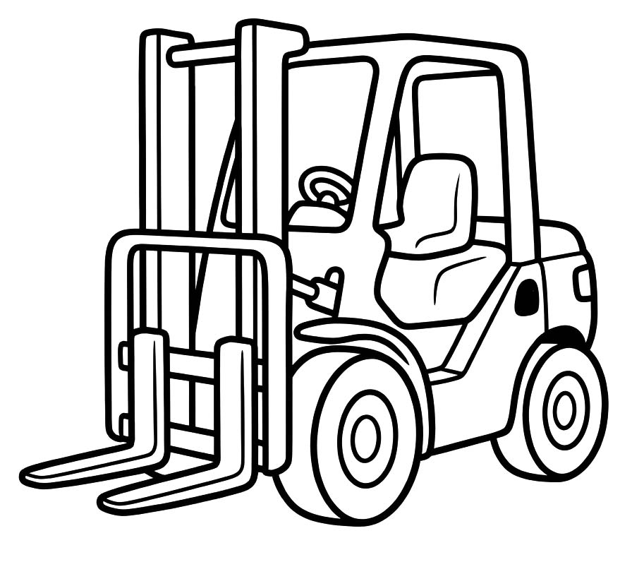 Tekenen Vorkheftruck gratis voor kinderen