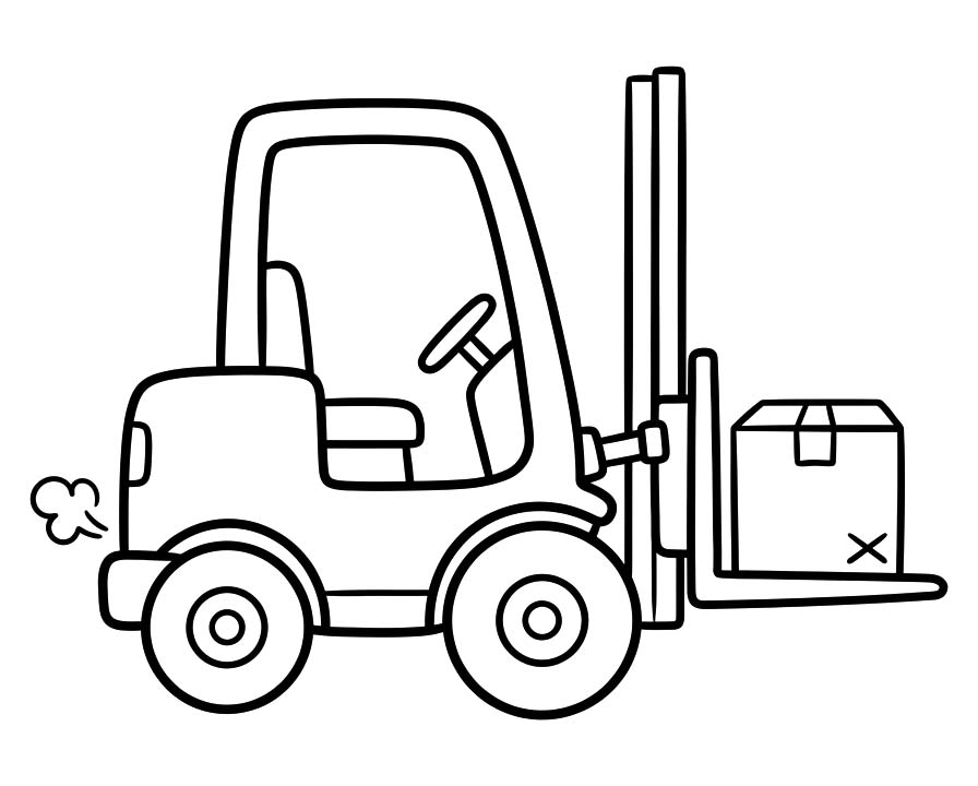 Tekenen Vorkheftruck simpel