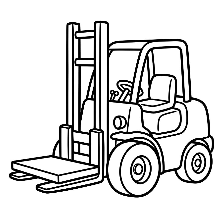 Tekenen Vorkheftruck voor kinderen