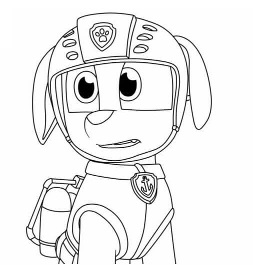 Tekenen Zuma Paw Patrol afdrukbaar eenvoudig
