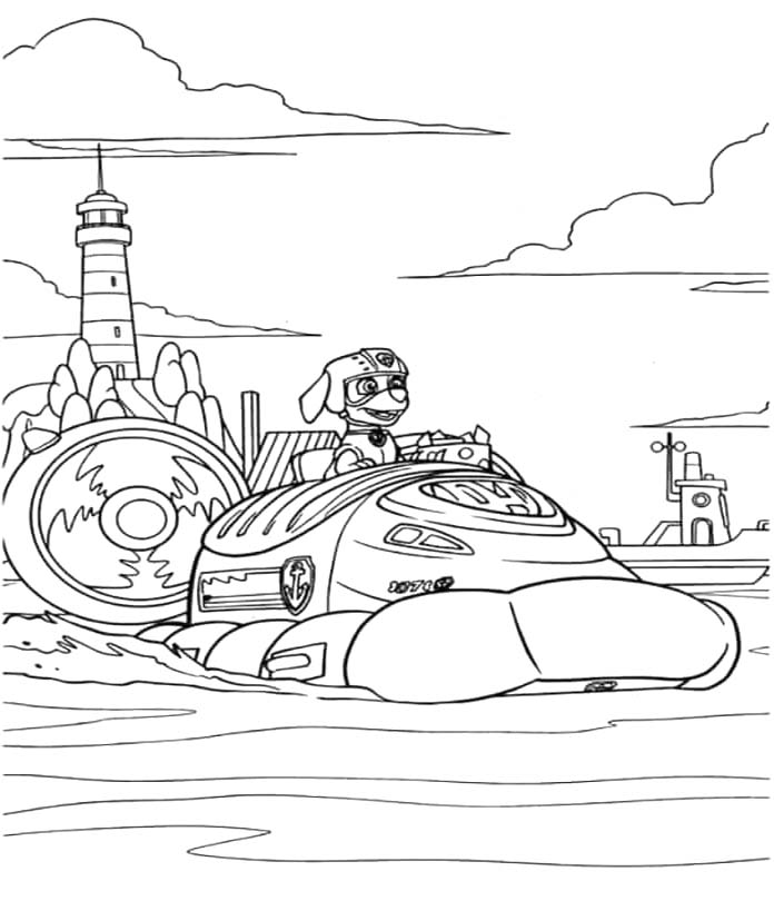 Tekenen Zuma Paw Patrol gratis afdrukbaar eenvoudig