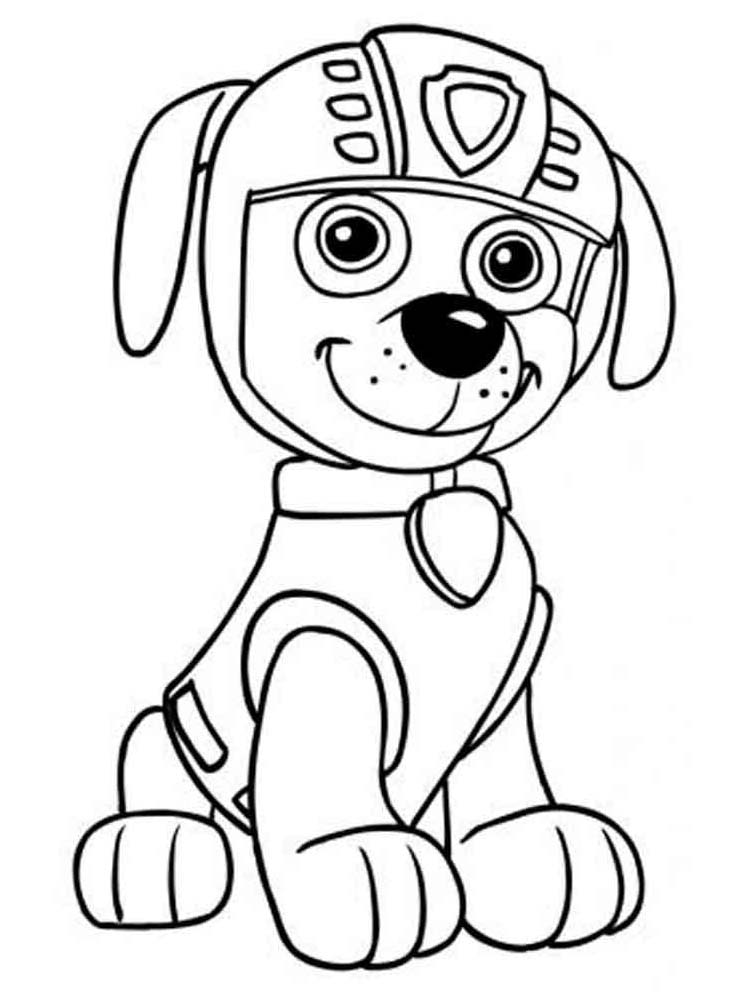 Tekenen Zuma Paw Patrol gratis simpel