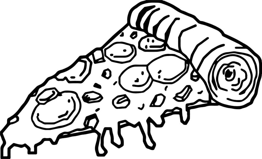 Tekening Pizza afdrukbaar basis
