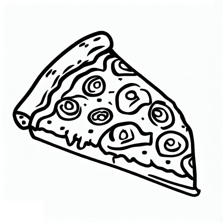 Tekening Pizza afdrukbaar eenvoudig