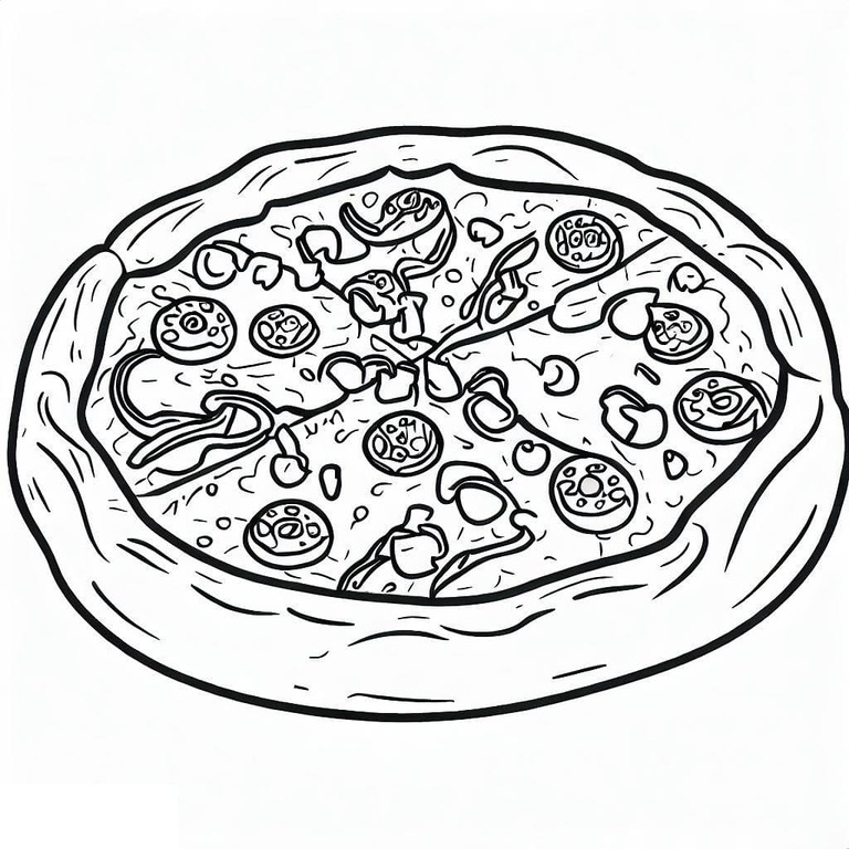 Tekening Pizza eenvoudig