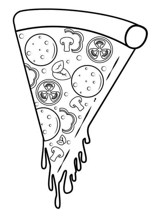 Tekening Pizza gratis afdrukbaar eenvoudig