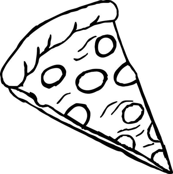 Tekening Pizza gratis afdrukbaar simpel