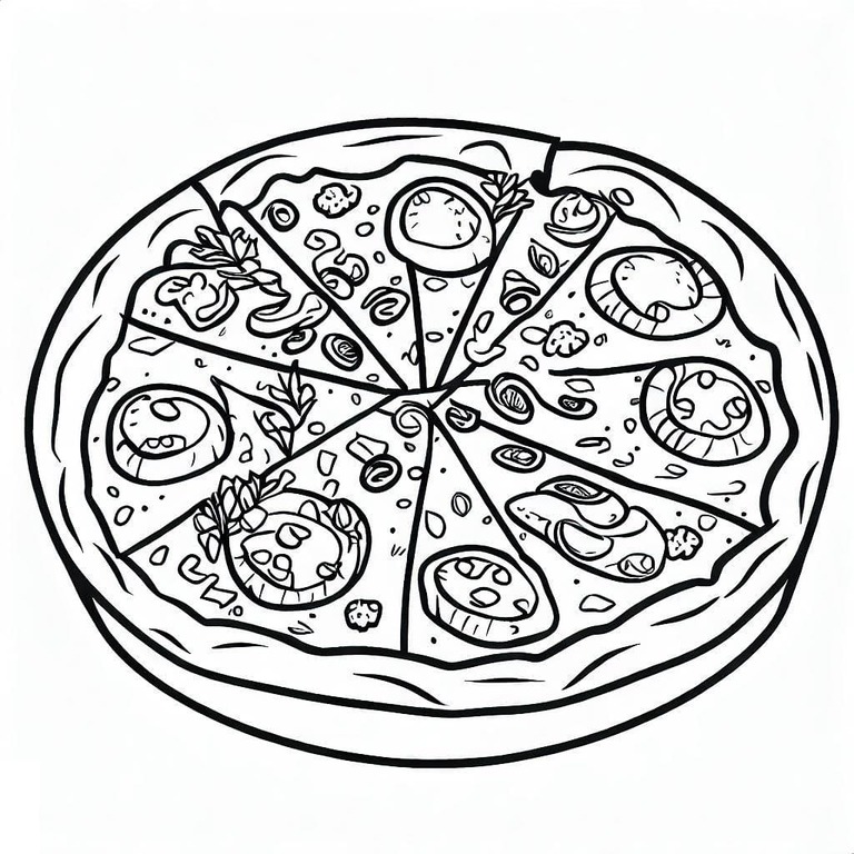 Tekening Pizza gratis