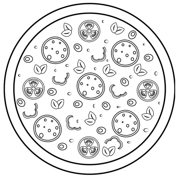 Tekening Pizza gratis simpel