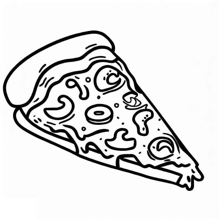 Tekening Pizza voor kinderen