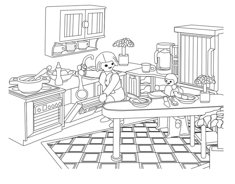 Tekening Playmobil gratis voor kinderen