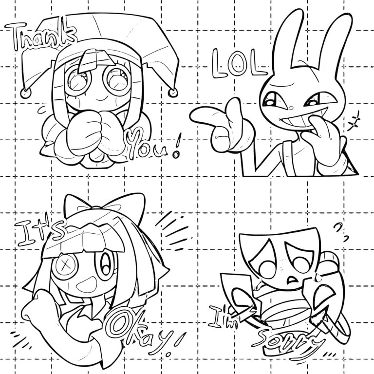 The Amazing Digital Circus afdrukbaar basis