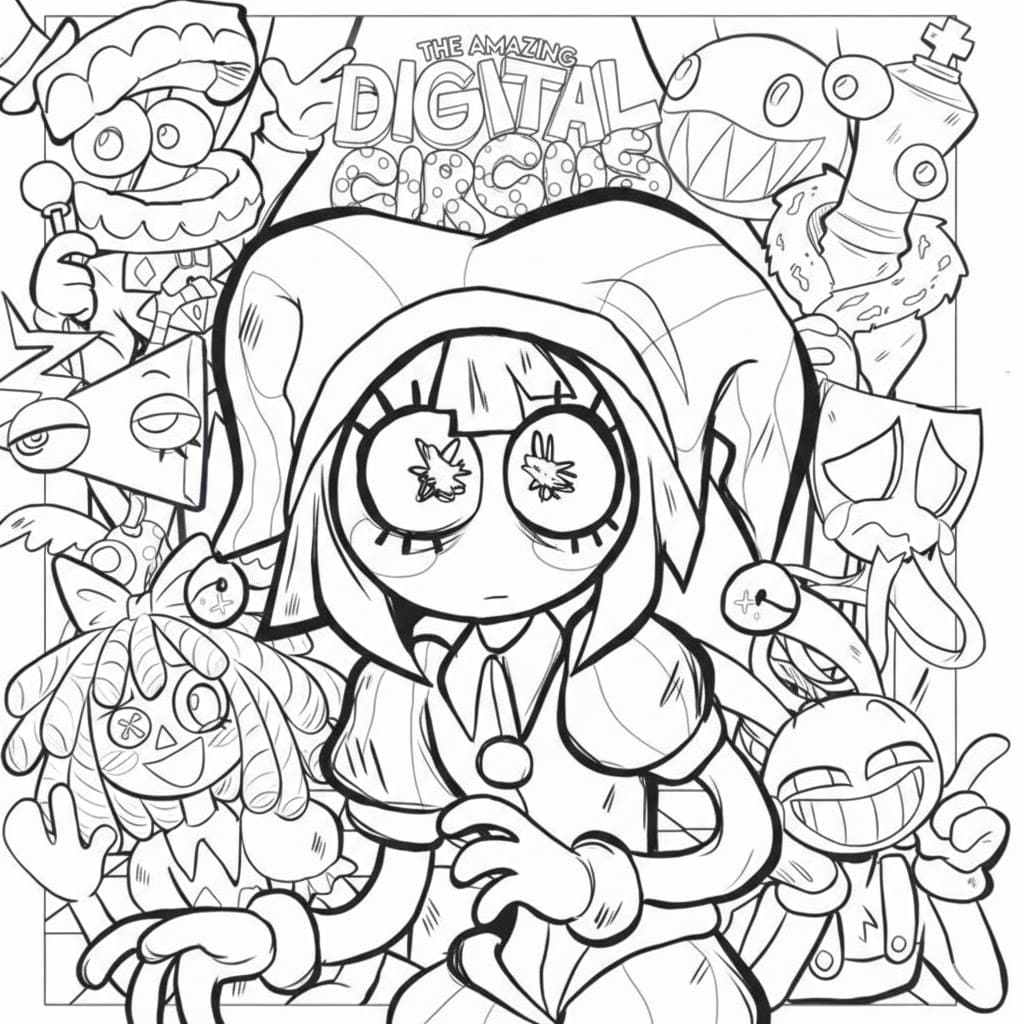 The Amazing Digital Circus afdrukbaar voor kinderen