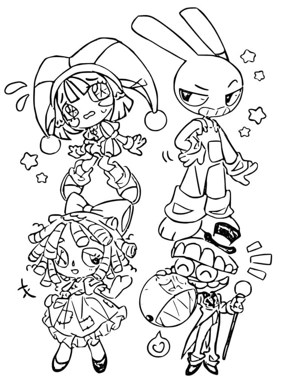 The Amazing Digital Circus gratis afdrukbaar voor kinderen