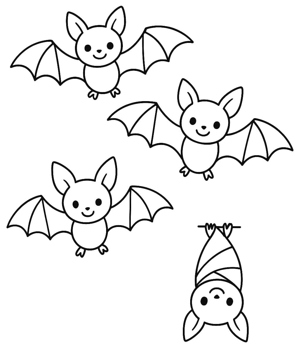 Vleermuizen afdrukbaar basis