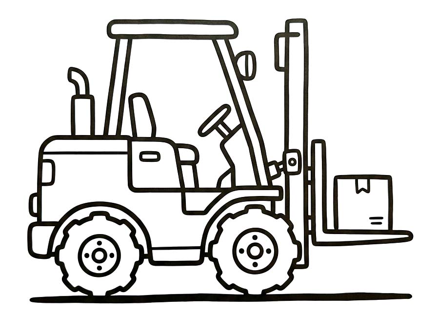 Vorkheftruck afdrukbaar eenvoudig