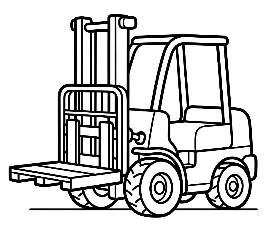 Vorkheftruck afdrukbaar voor kinderen