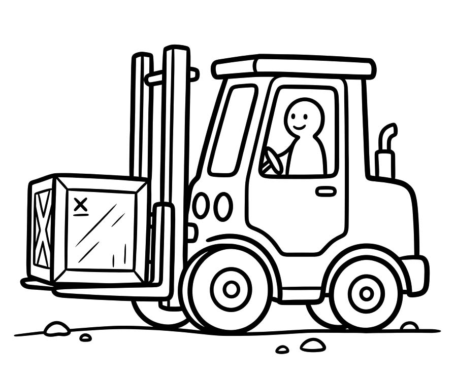 Vorkheftruck gratis afdrukbaar voor kinderen
