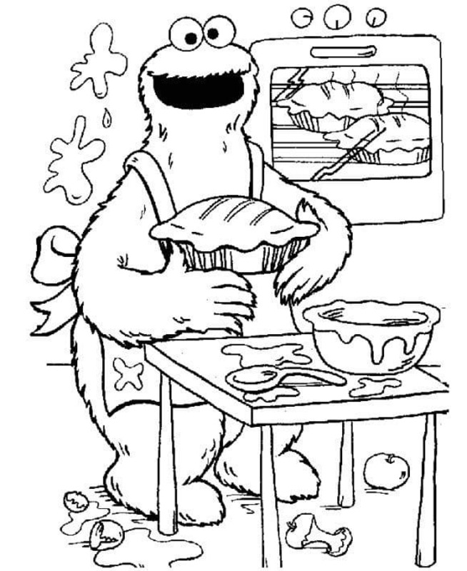 Koekiemonster afdrukbaar basis