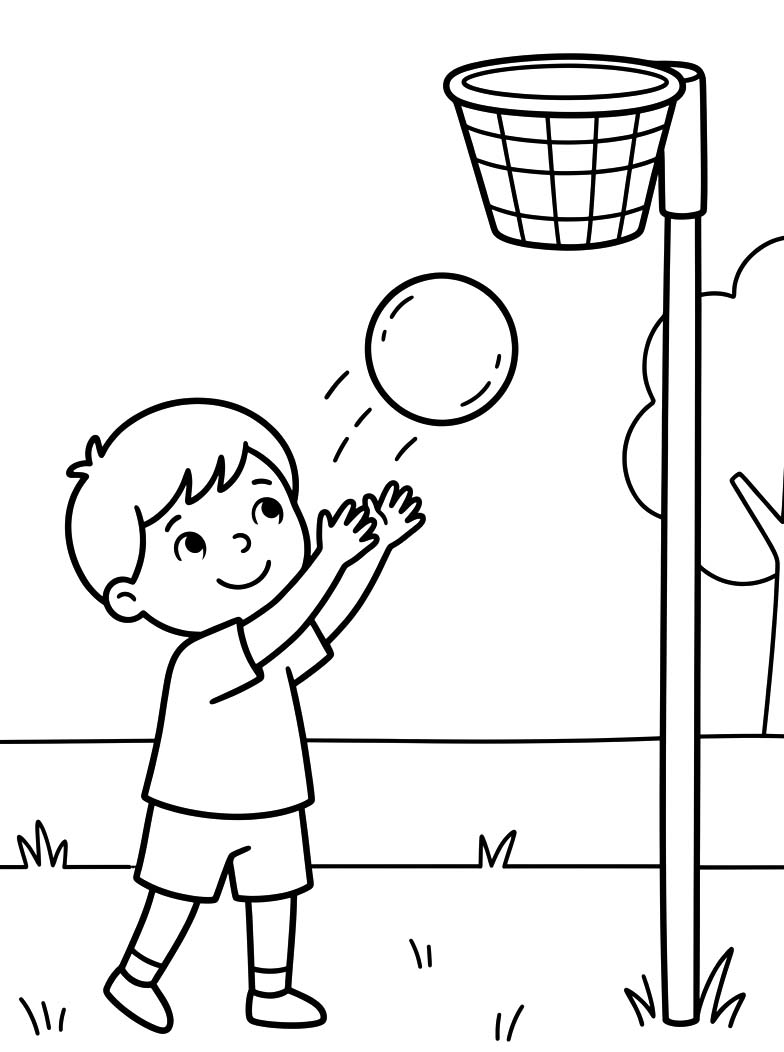 Korfbal afdrukbaar eenvoudig