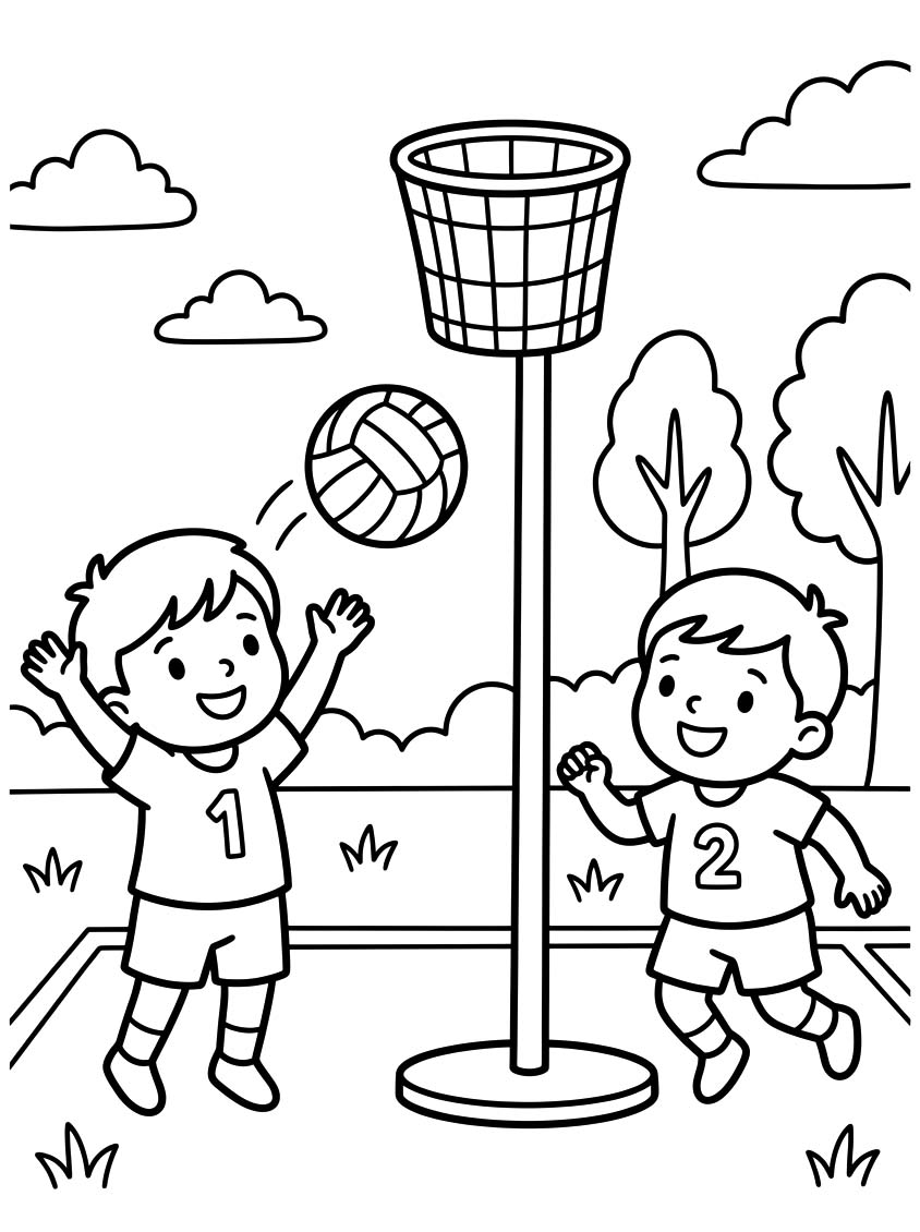Korfbal gratis afdrukbaar simpel