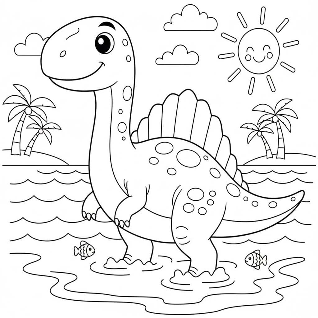Spinosaurus afdrukbaar eenvoudig