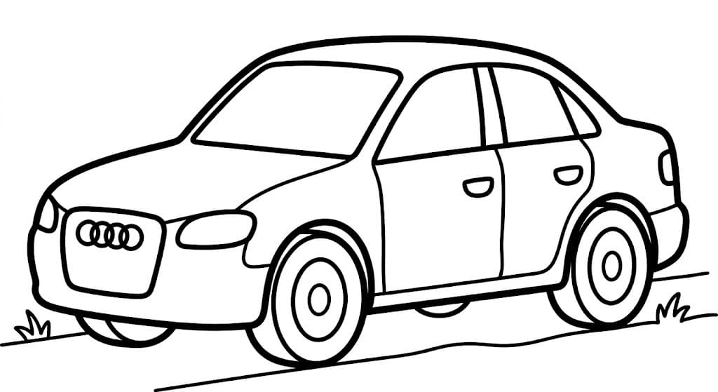 Tekenen Audi afdrukbaar simpel