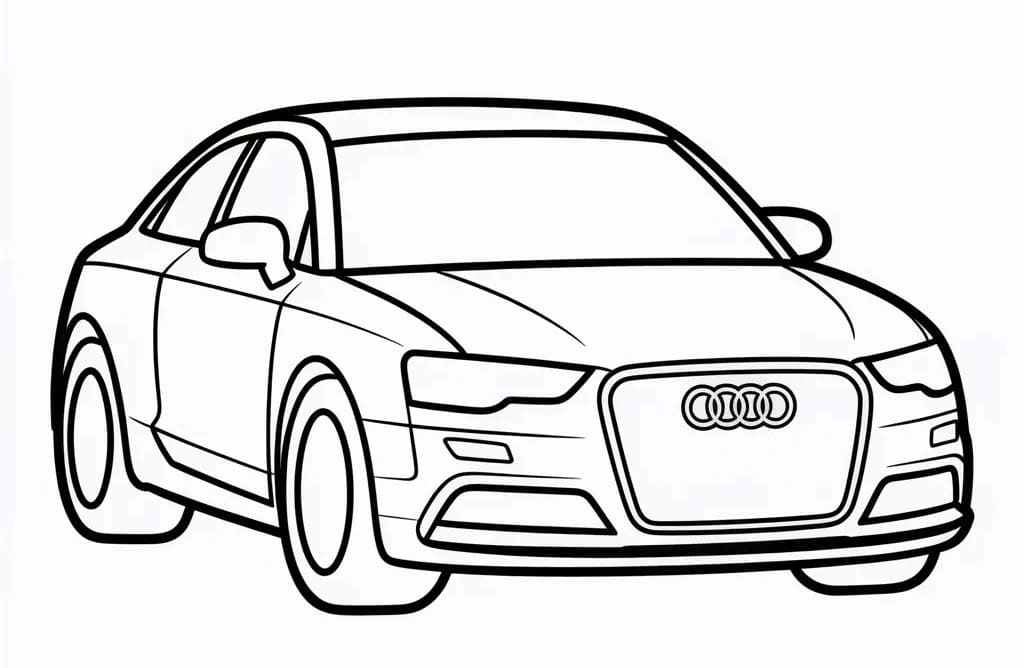 Tekenen Audi gratis afdrukbaar eenvoudig