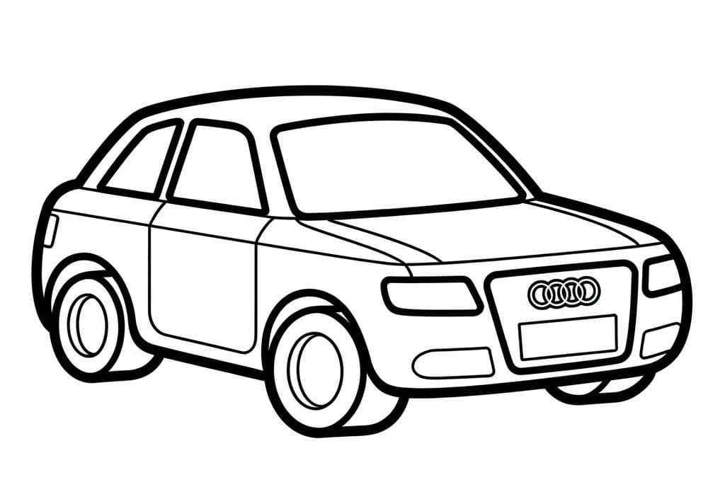 Tekenen Audi gratis afdrukbaar simpel