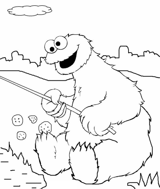 Tekenen Koekiemonster gratis basis