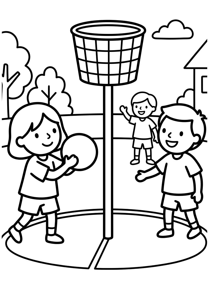 Tekenen Korfbal afdrukbaar basis