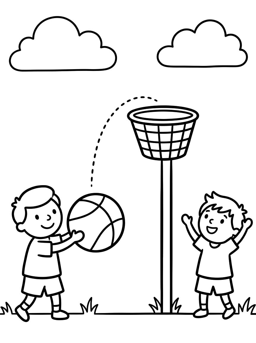 Tekenen Korfbal afdrukbaar