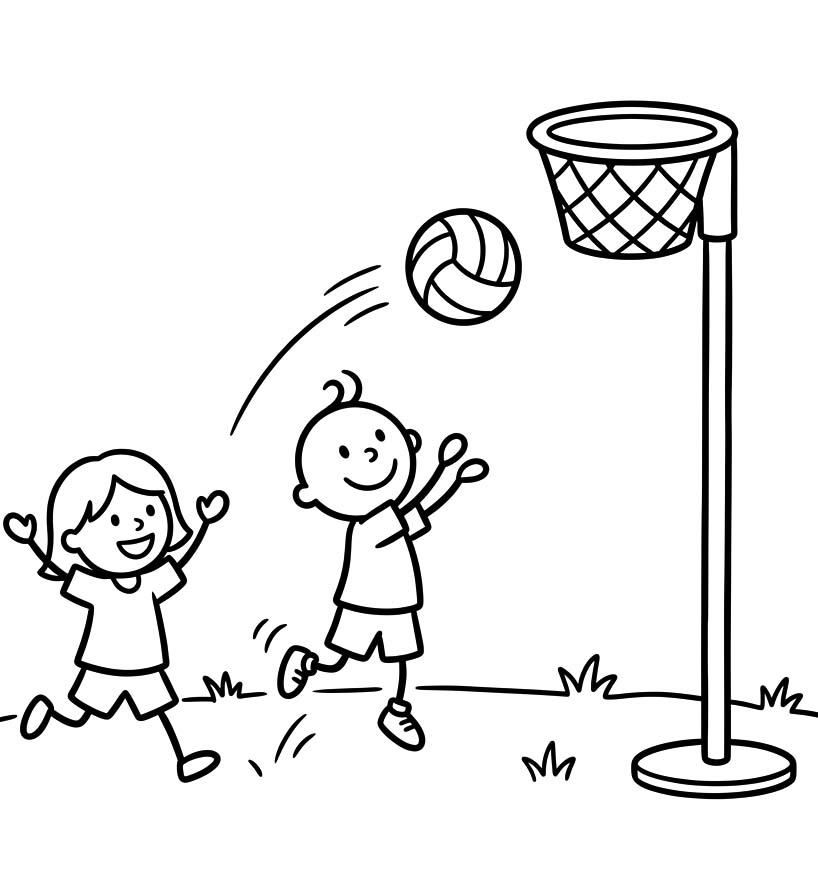 Tekenen Korfbal afdrukbaar simpel