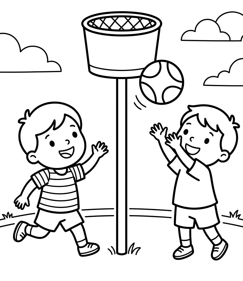 Tekenen Korfbal gratis basis