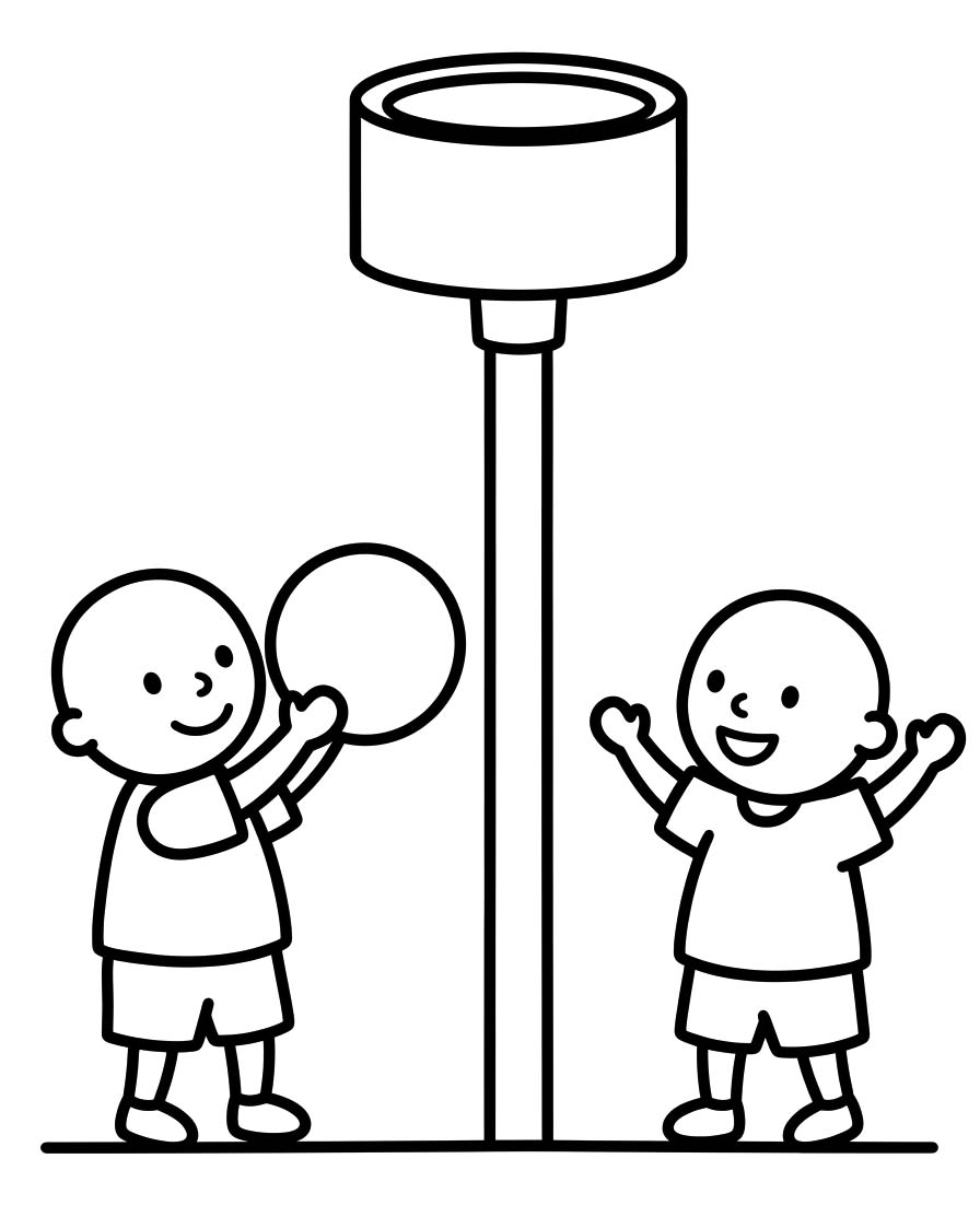 Tekenen Korfbal gratis simpel