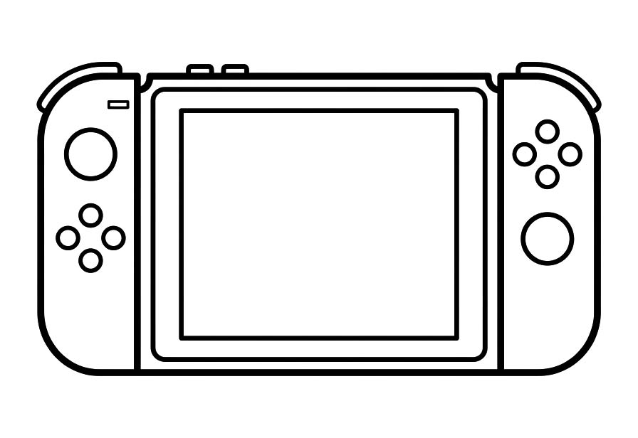 Tekenen Nintendo Switch afdrukbaar simpel