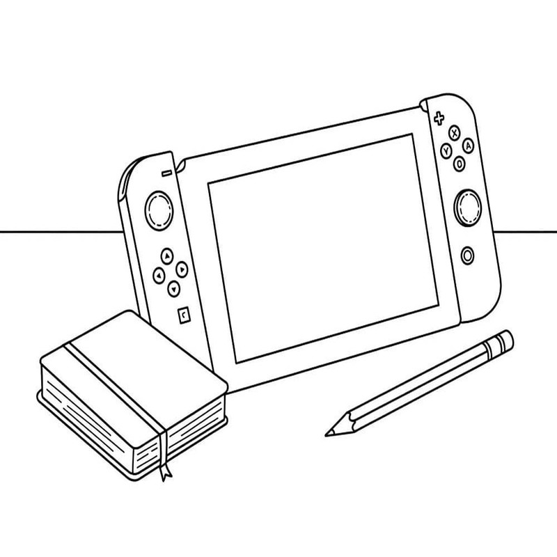 Tekenen Nintendo Switch gratis afdrukbaar basis