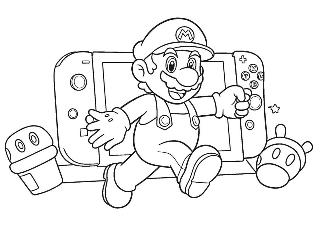 Tekenen Nintendo Switch gratis afdrukbaar simpel