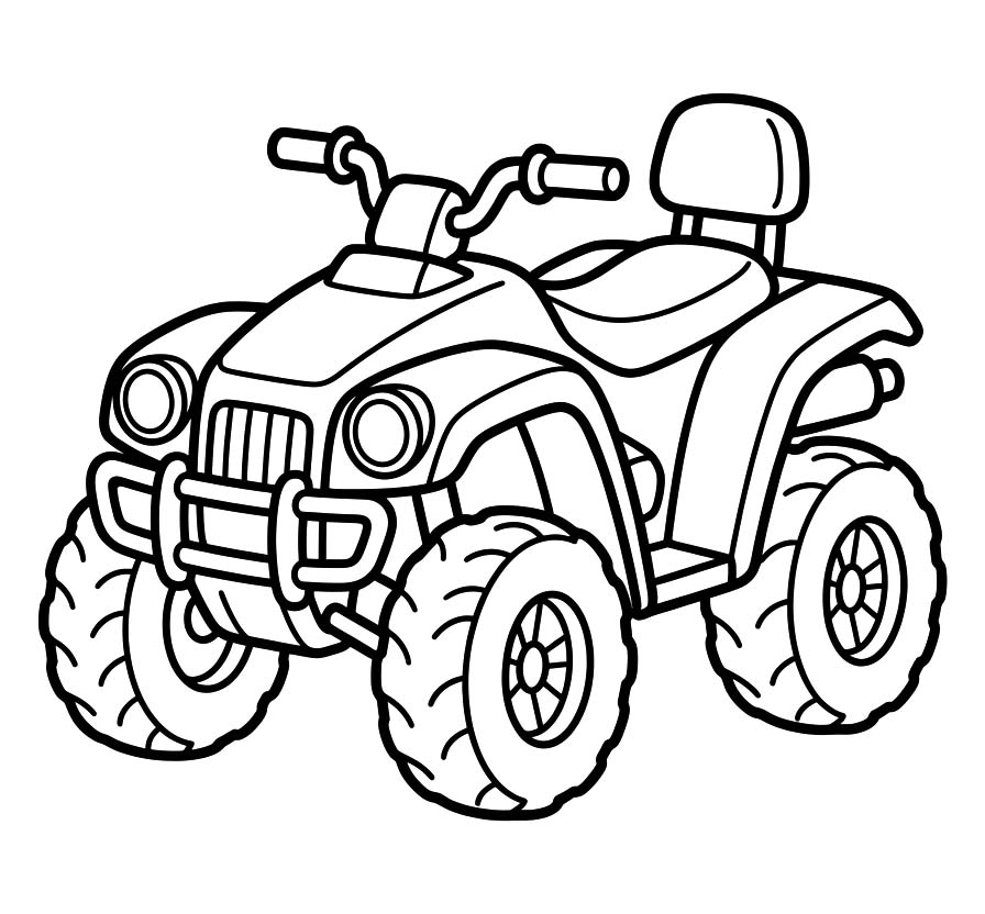 Tekenen Quad gratis afdrukbaar eenvoudig