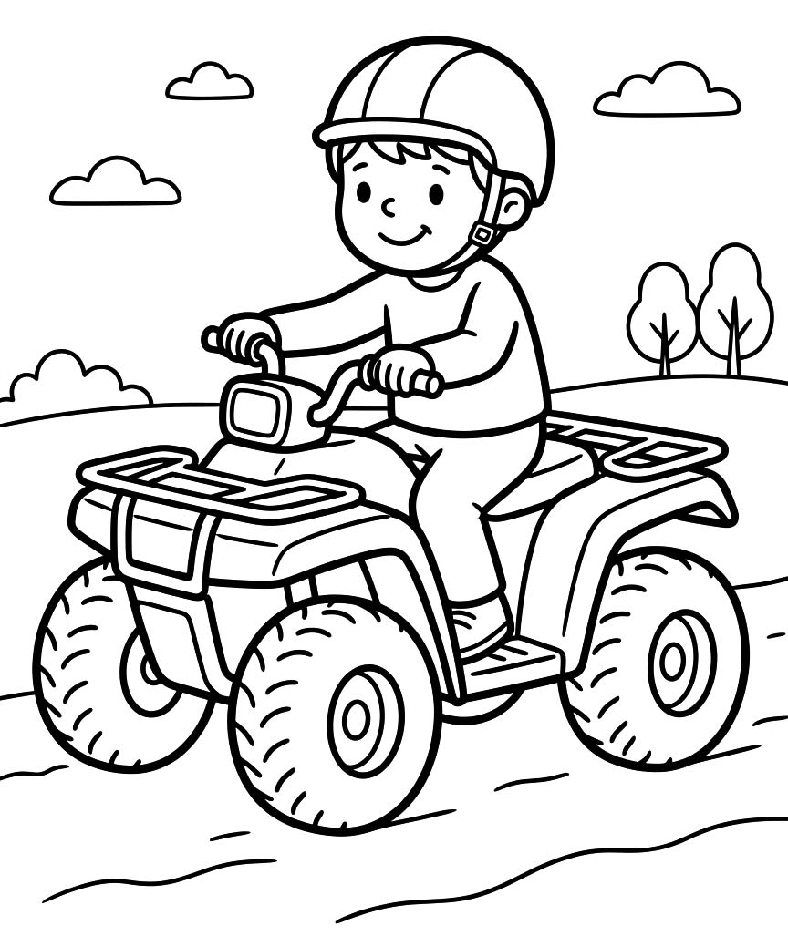 Tekenen Quad gratis afdrukbaar