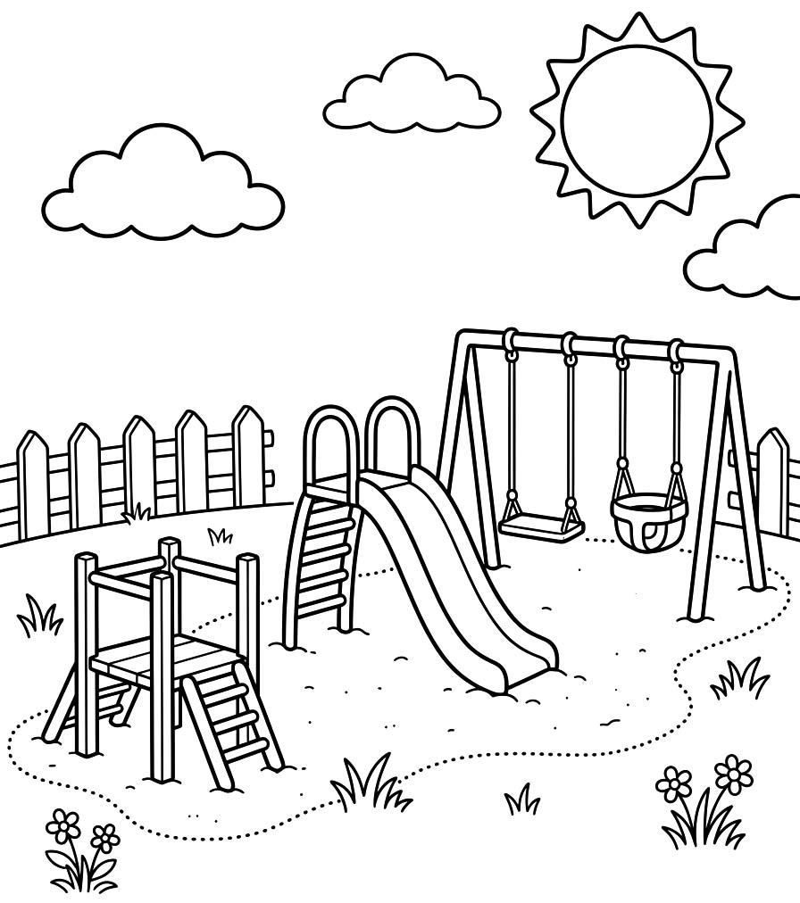 Tekenen Speeltuin gratis voor kinderen