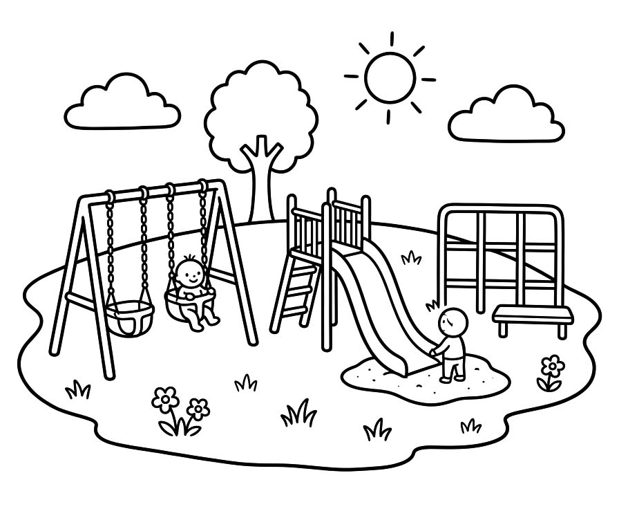 Tekenen Speeltuin simpel