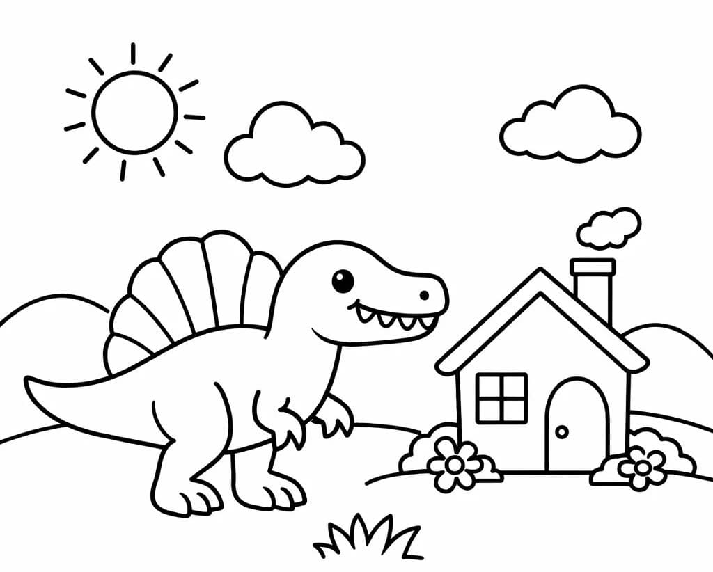 Tekenen Spinosaurus eenvoudig