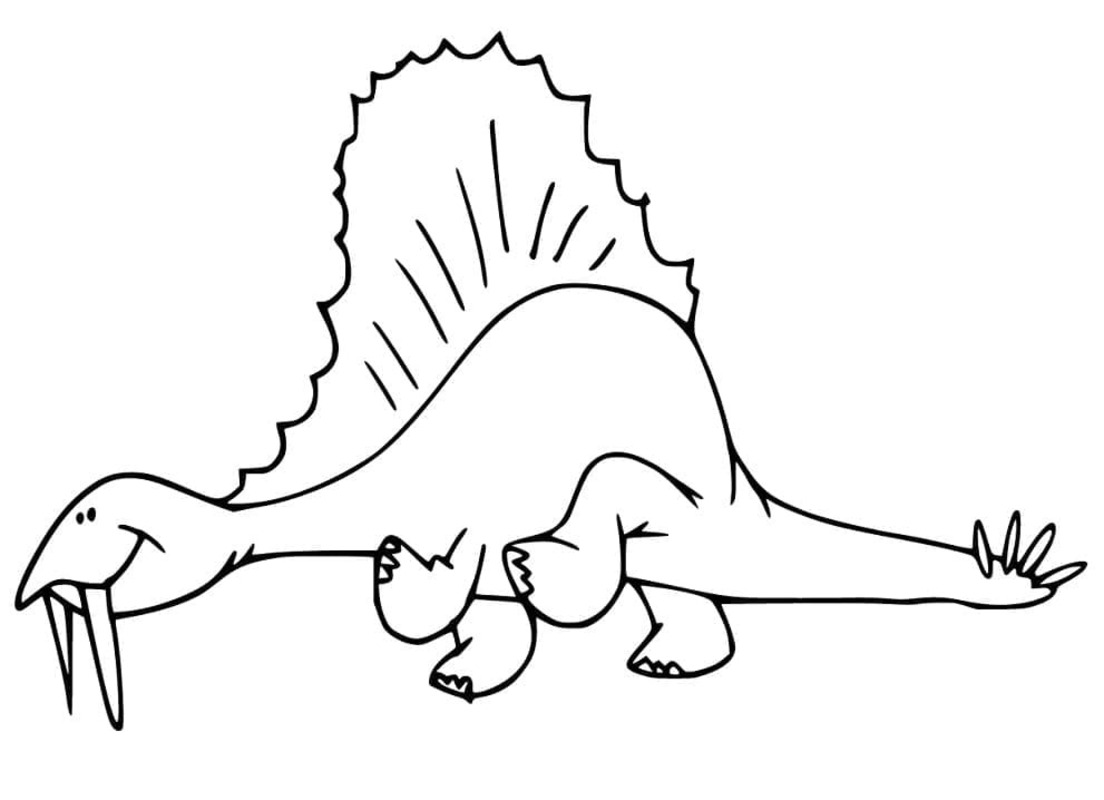 Tekenen Spinosaurus gratis afdrukbaar eenvoudig