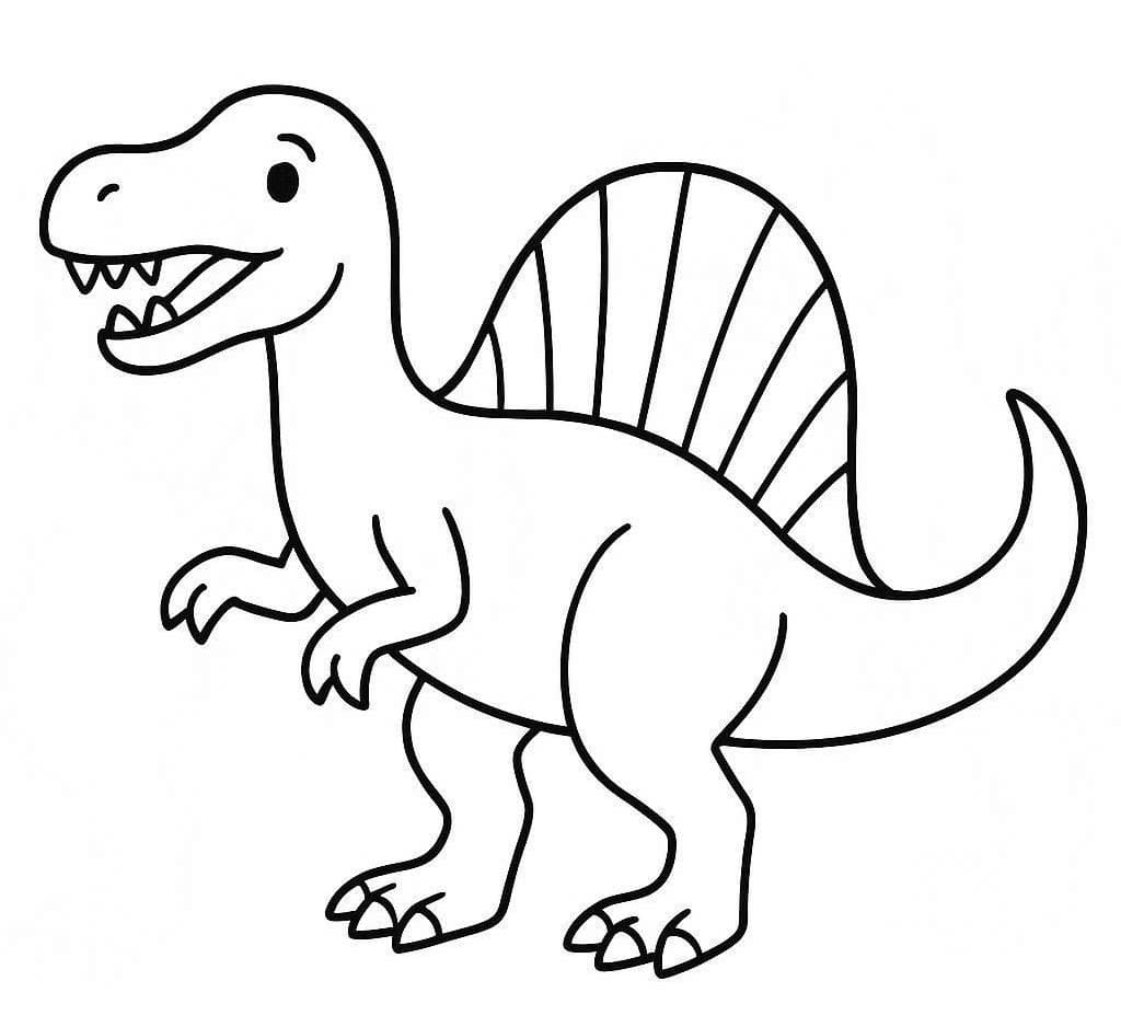 Tekenen Spinosaurus gratis afdrukbaar simpel